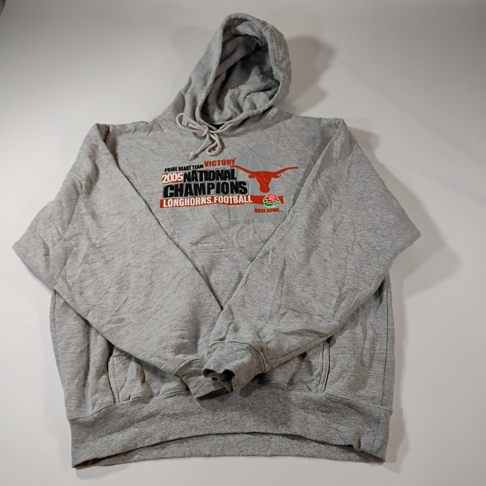 Nike Men's Med. Gray Pullover Hoodie Vintage UT Longhorn Football 2005